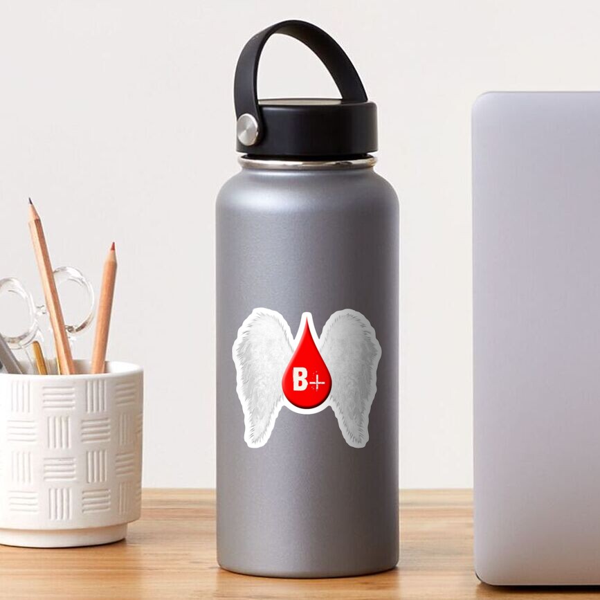 Blood Type B Positive - Angel Wings Sticker
