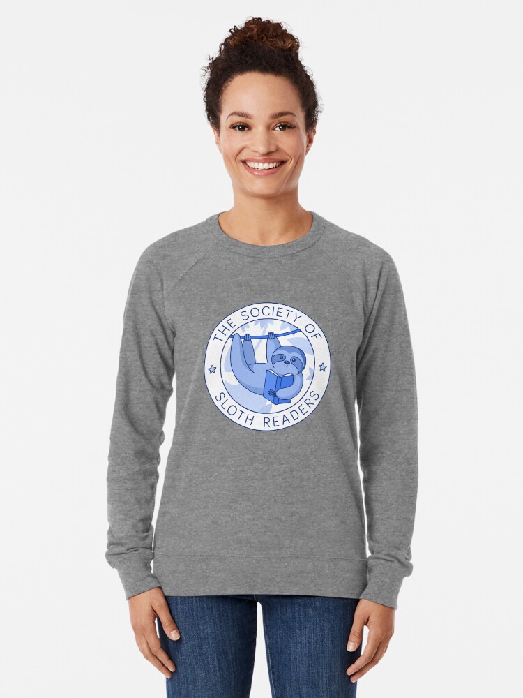 Alternate view of Society of Sloth Readers Lightweight Sweatshirt