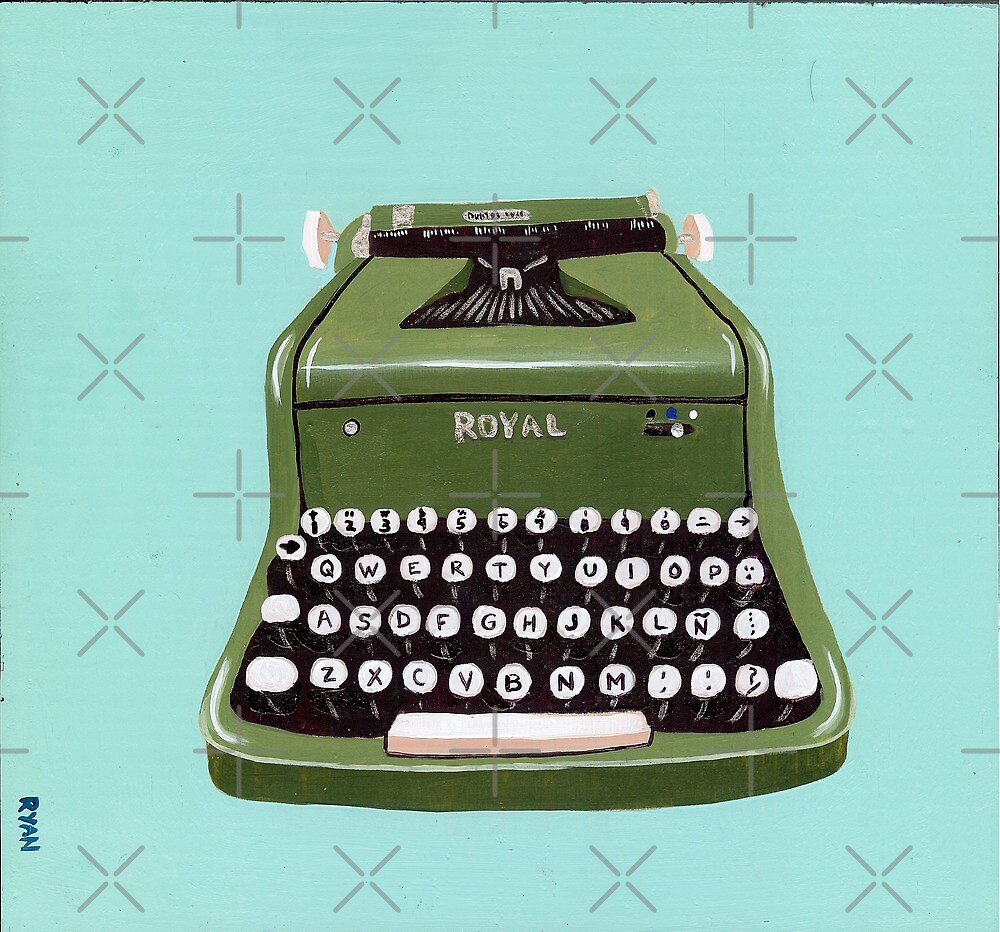 "Green Royal Typewriter" by Ryan Conners Redbubble