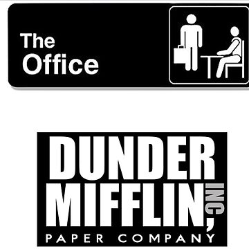 Dunder Mifflin Logo - B/W Sticker Sticker for Sale by pickledbeets