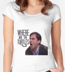 Michael Scott - Where Are the Turtles? Women's Fitted Scoop T-Shirt