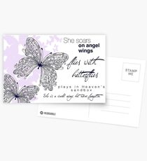 She Soars On Angel Wings Postcards