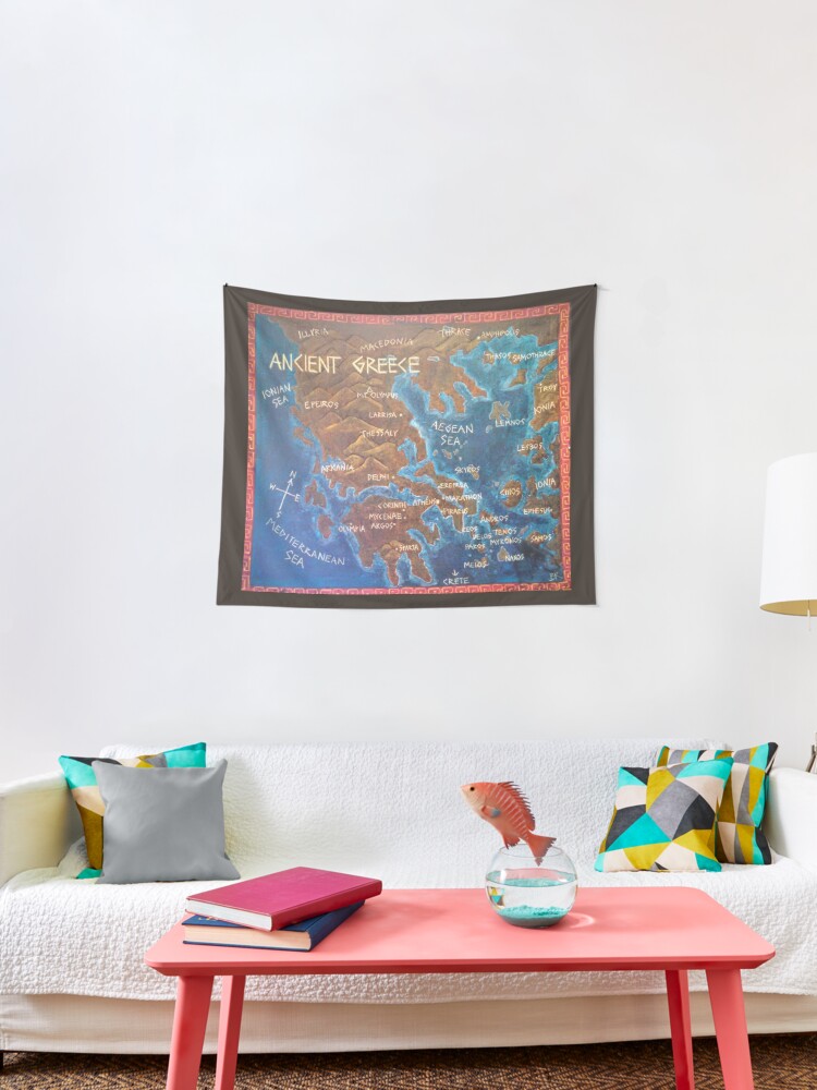 Map Of Ancient Greece Wall Tapestry