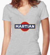 Martian martini Women's Fitted V-Neck T-Shirt