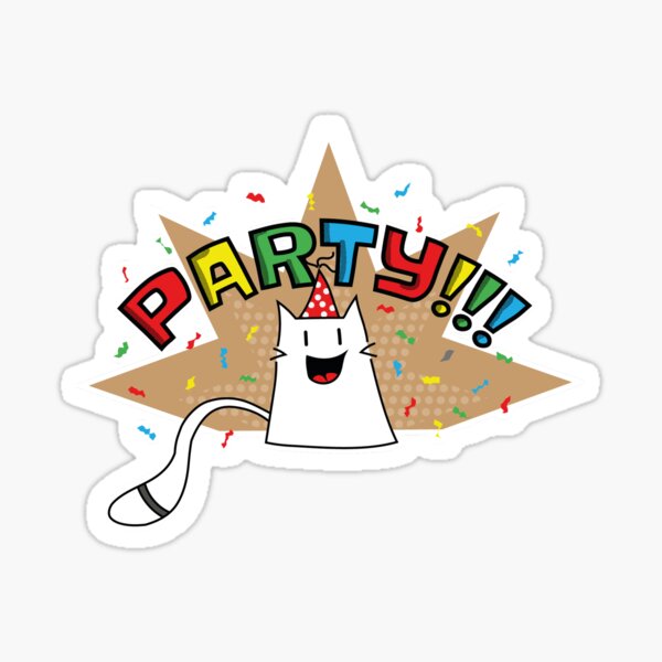 Party cat ready to party Sticker
