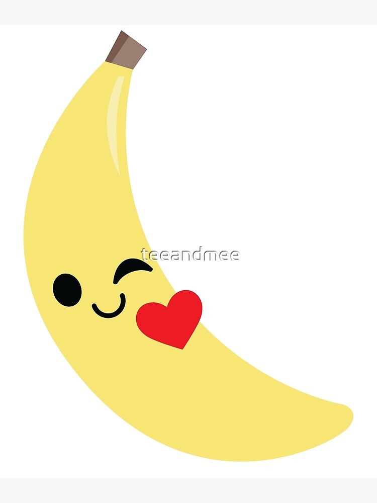 "Banana Emoji Flirt and Blow Kiss" Poster by teeandmee Redbubble