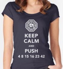 Keep calm and push 4 8 15 16 23 42 Women's Fitted Scoop T-Shirt