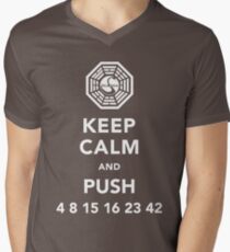 Keep calm and push 4 8 15 16 23 42 Men's V-Neck T-Shirt