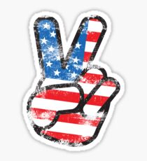 Retro American Peace Shirt Sticker