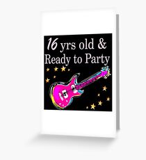 ROCK N ROLL 16TH BIRTHDAY DESIGN Greeting Card