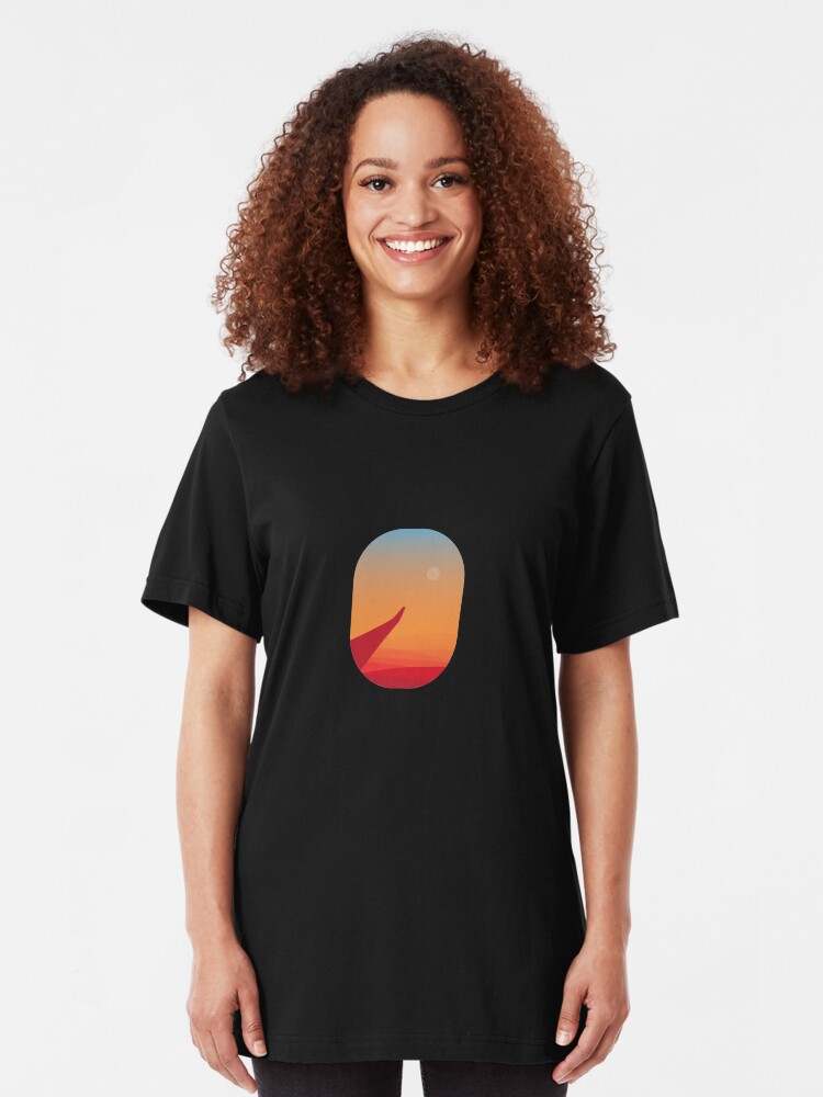 Alternate view of Sunset and wing as seen from the airplane window Slim Fit T-Shirt