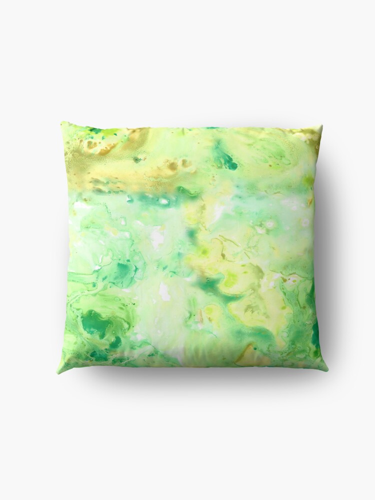 Alternate view of Green Marble Watercolour Floor Pillow