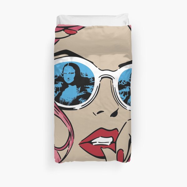 Mona Lisa Reflections Pink Duvet Cover