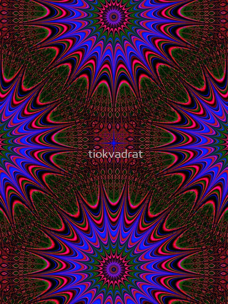 Mandala Pattern in Blue on Brown. Stunning Psychedelic Gift. by tiokvadrat