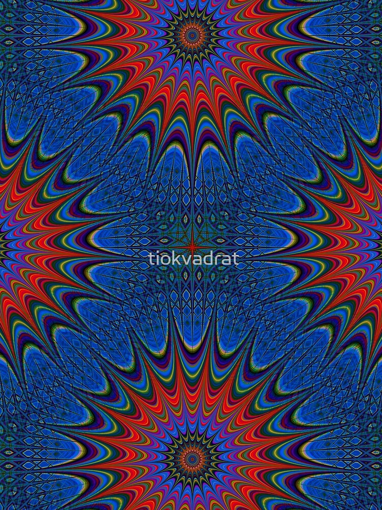 Mandala in Blue and Red. Stunning Psychedelic Gift by tiokvadrat