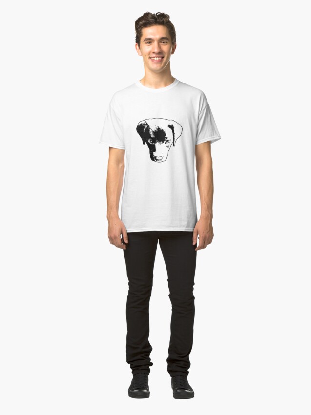 Alternate view of Monochrome Puppy Head Vector Classic T-Shirt