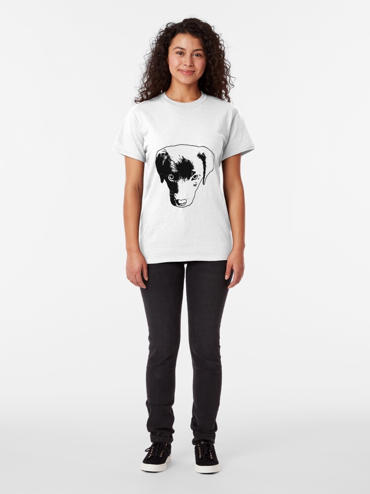 Alternate view of Monochrome Puppy Head Vector Classic T-Shirt