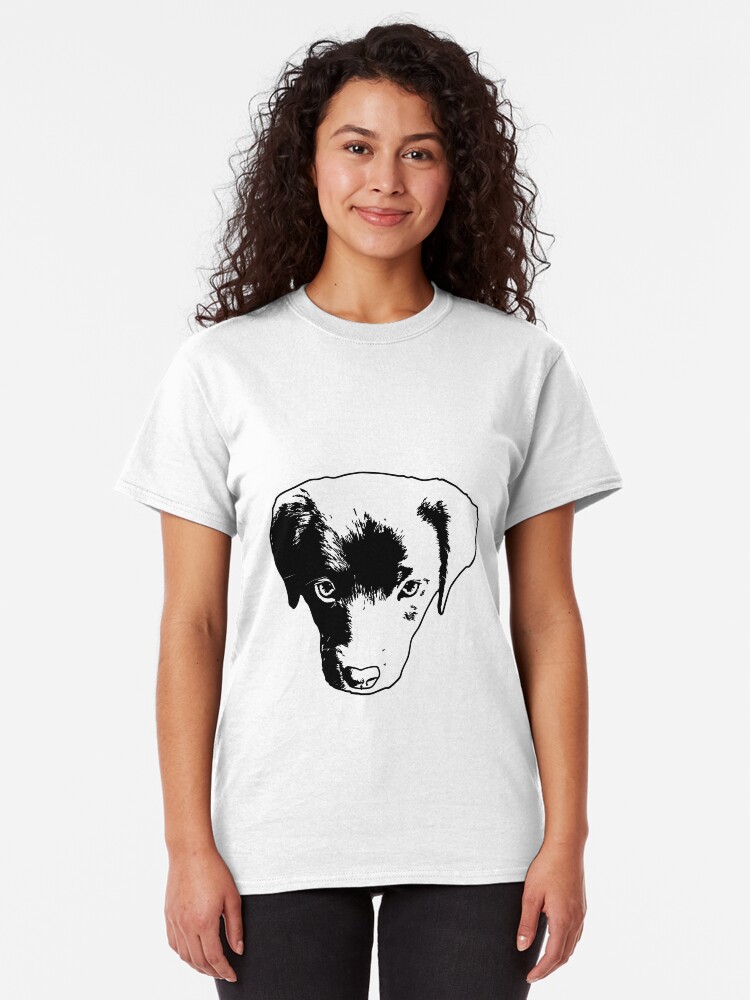 Alternate view of Monochrome Puppy Head Vector Classic T-Shirt