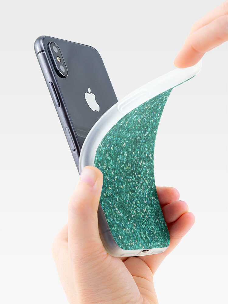 Alternate view of Sparkly Mermaid Green Aqua Glitter iPhone Case & Cover
