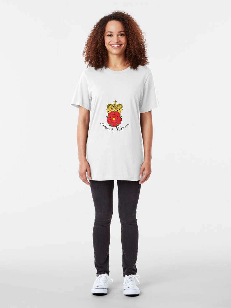 Alternate view of Colourful Rose and Crown Vector Slim Fit T-Shirt