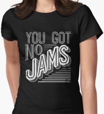 You Got No Jams - BTS Distressed Typography (White) Women's Fitted T-Shirt