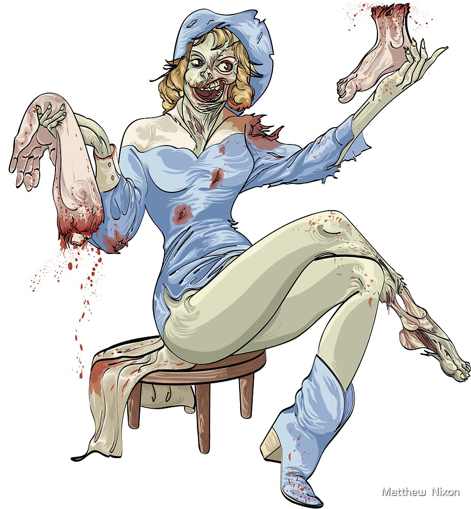 Download "ZOMBIE PIN UP-COWGIRL" by Matthew Nixon | Redbubble