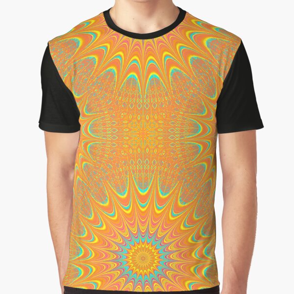 Mandala in Orange and Yellow. Stunning Psychedelic Gift Graphic T-Shirt