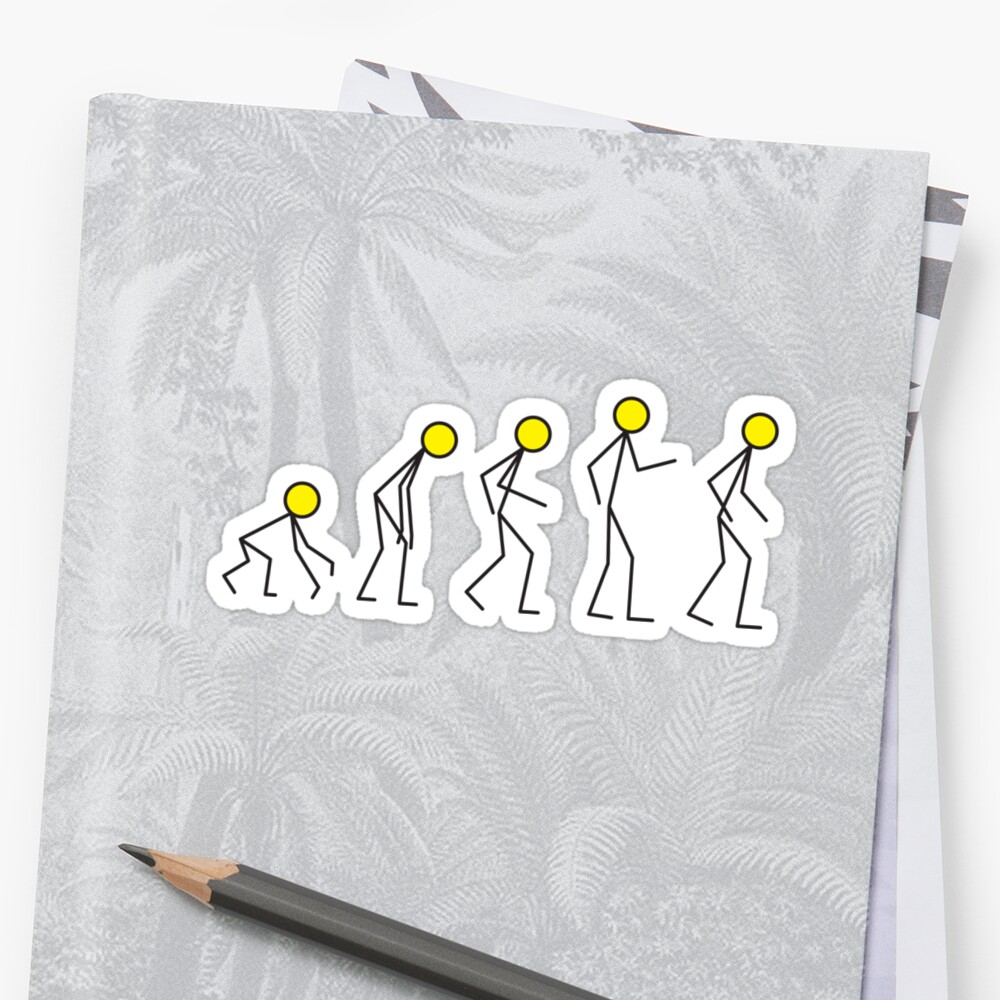  Stick  figure evolution Stickers  by tshirtbaba Redbubble