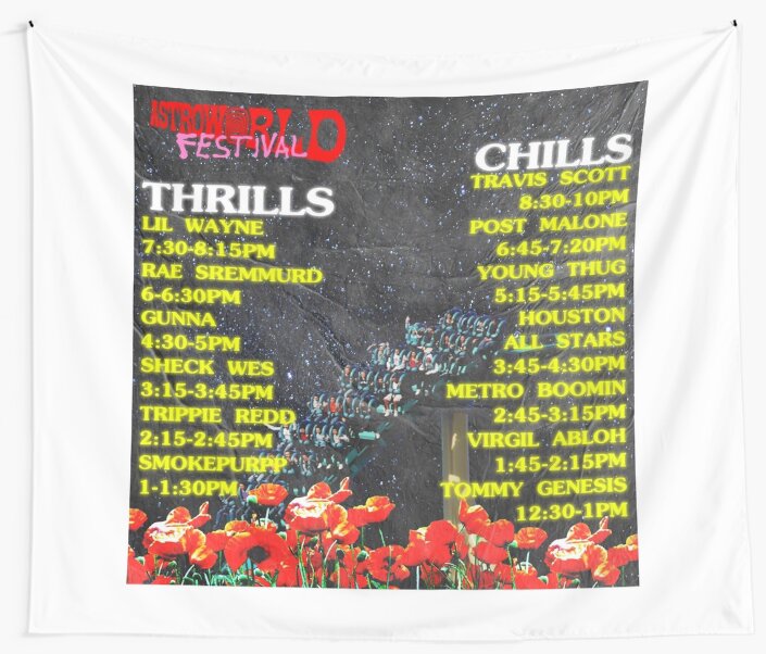 Astroworld Festival Wall Tapestry Travis Scott For Wall Hanging Tapestry