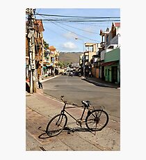 Old bicycle on footpath, Vung Tau, Vietnam Photographic Print
