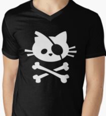 Pirate Cat: Skull and Crossbone Men's V-Neck T-Shirt