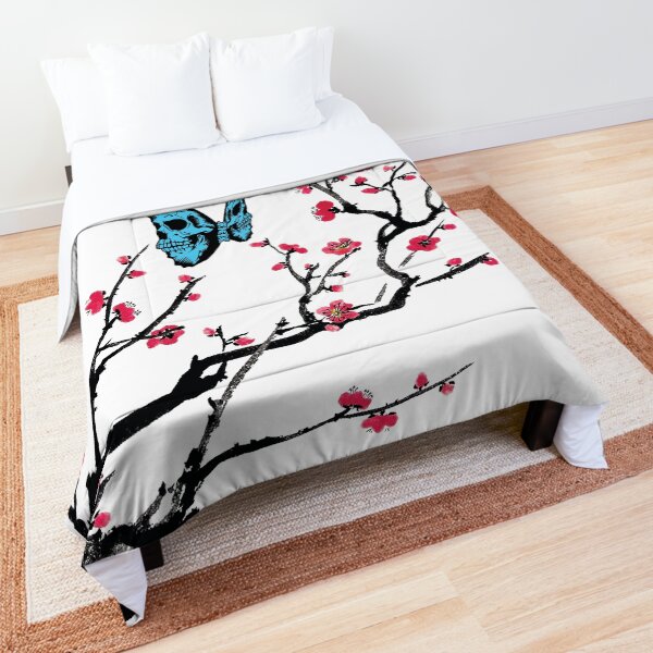 Skullerfly Cherry Blossom Comforter