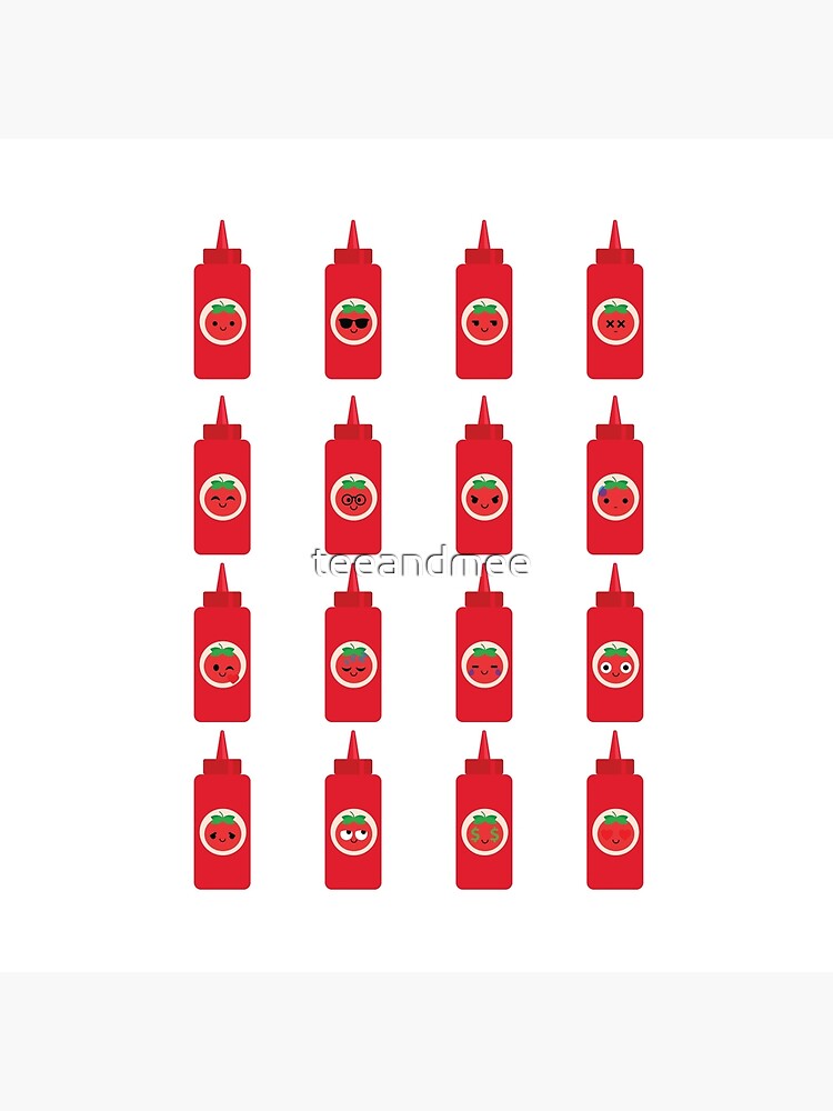 "Ketchup Sauce Emoji" Throw Pillow by teeandmee Redbubble