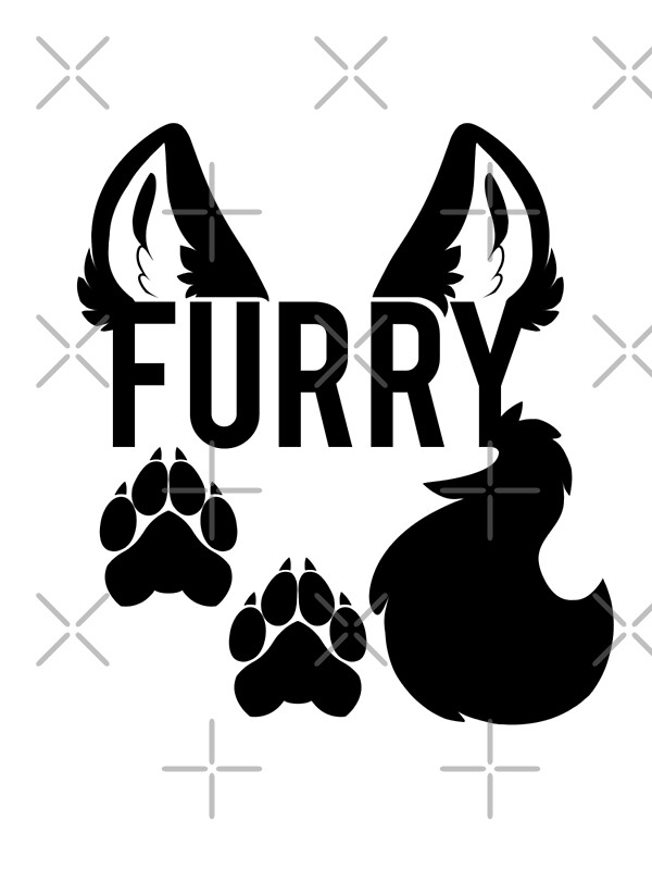"FURRY black text" by 8BitPaws Redbubble