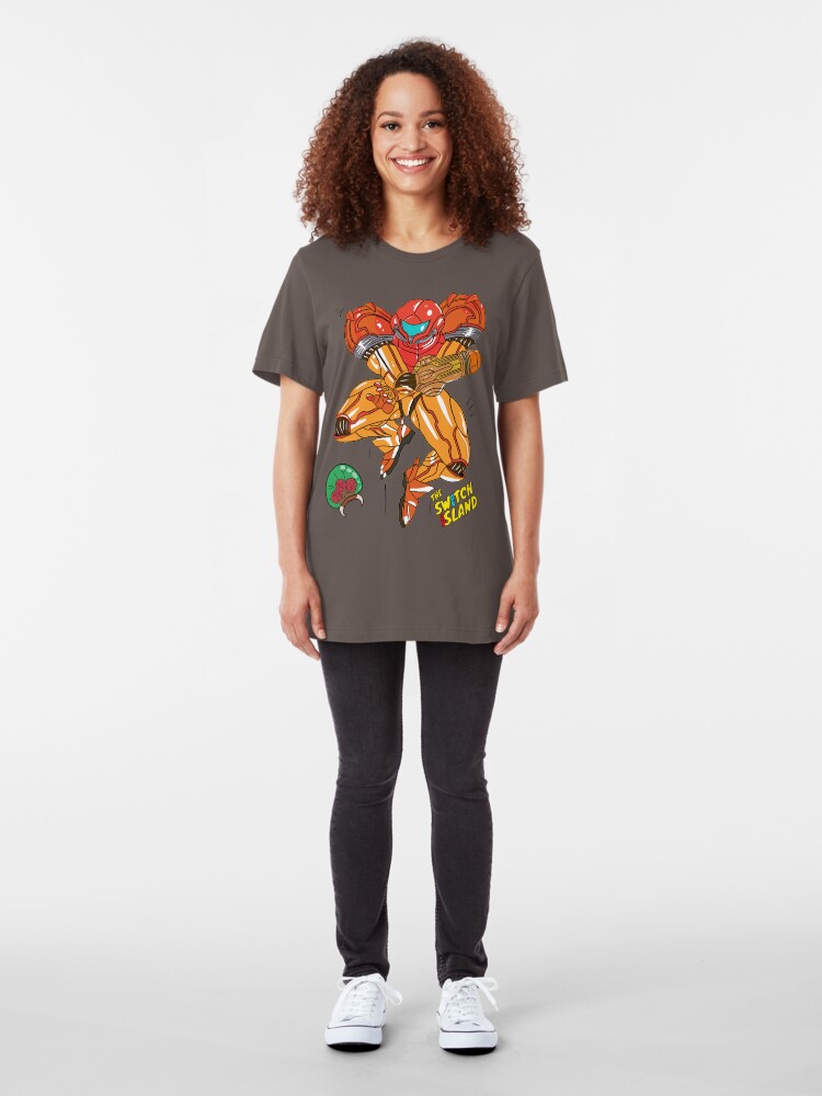 Alternate view of Samus On The Switch Island Slim Fit T-Shirt