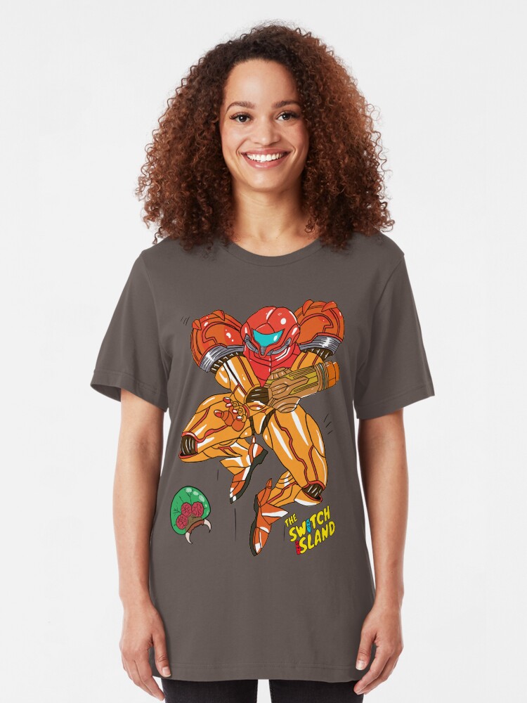 Alternate view of Samus On The Switch Island Slim Fit T-Shirt