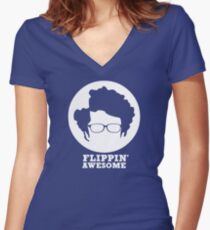 Flippin' Awesome Women's Fitted V-Neck T-Shirt