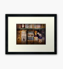 Pharmacy - Oils and Balms Framed Print