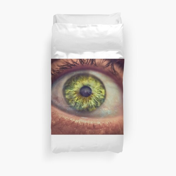 Stars in Green Eyes Duvet Cover