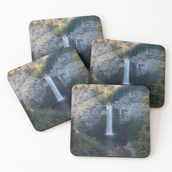 Heart Waterfall with Afternoon Sun Coasters (Set of 4)