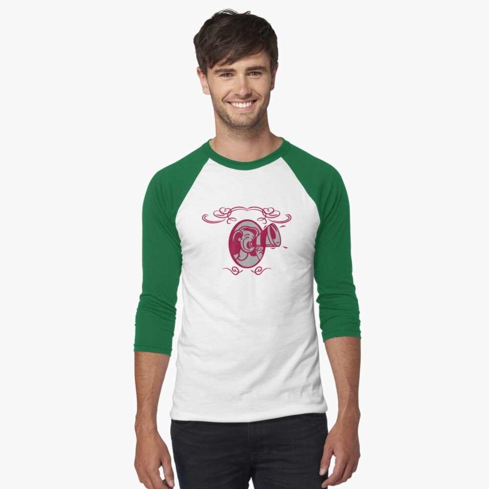 Megaphone Girl Baseball ¾ Sleeve T-Shirt