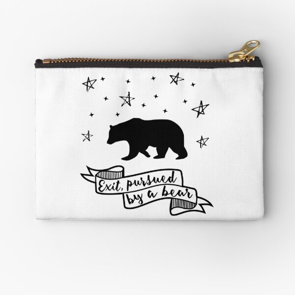 'Exit, pursued by a bear' - A Winter's Tale Shakespeare quote Zipper Pouch