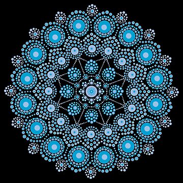 Blue Dot Mandala Black Background  Art Board Print for Sale by  AuroraCrafts87