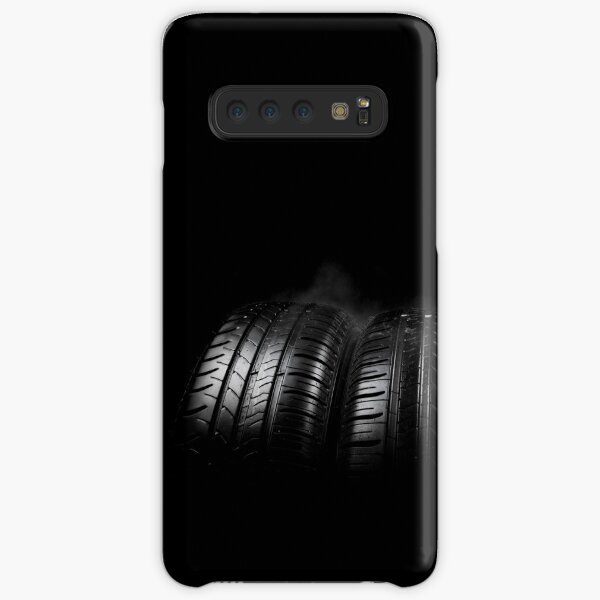Close up view of car tyres isolated on a black background Samsung Galaxy Snap Case