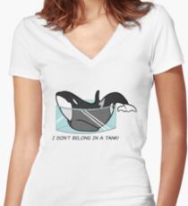 Ich gehöre nicht in einen Tank! Shirt mit V-Ausschnitt