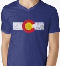 Vintage Colorado Flag Men's V-Neck T-Shirt