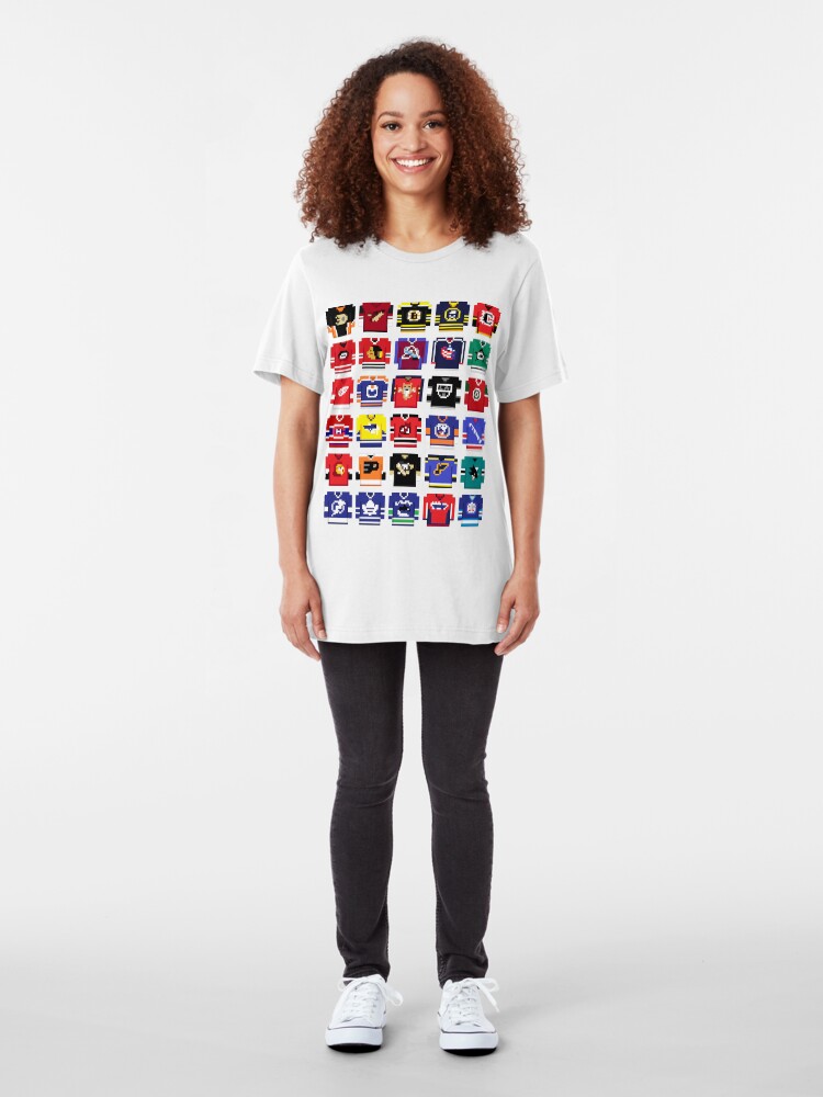 Alternate view of 8-Bit Hockey Jerseys '16 Slim Fit T-Shirt