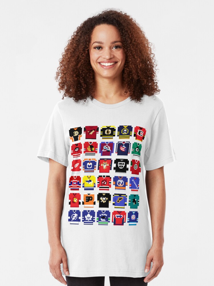 Alternate view of 8-Bit Hockey Jerseys '16 Slim Fit T-Shirt
