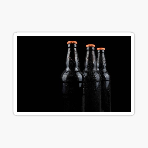 Bottles of beer with water droplets Sticker