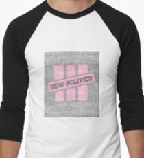 New Politics Lyric Art Men's Baseball ¾ T-Shirt